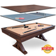 7' Multi-Game Table Espresso with Tan Felt