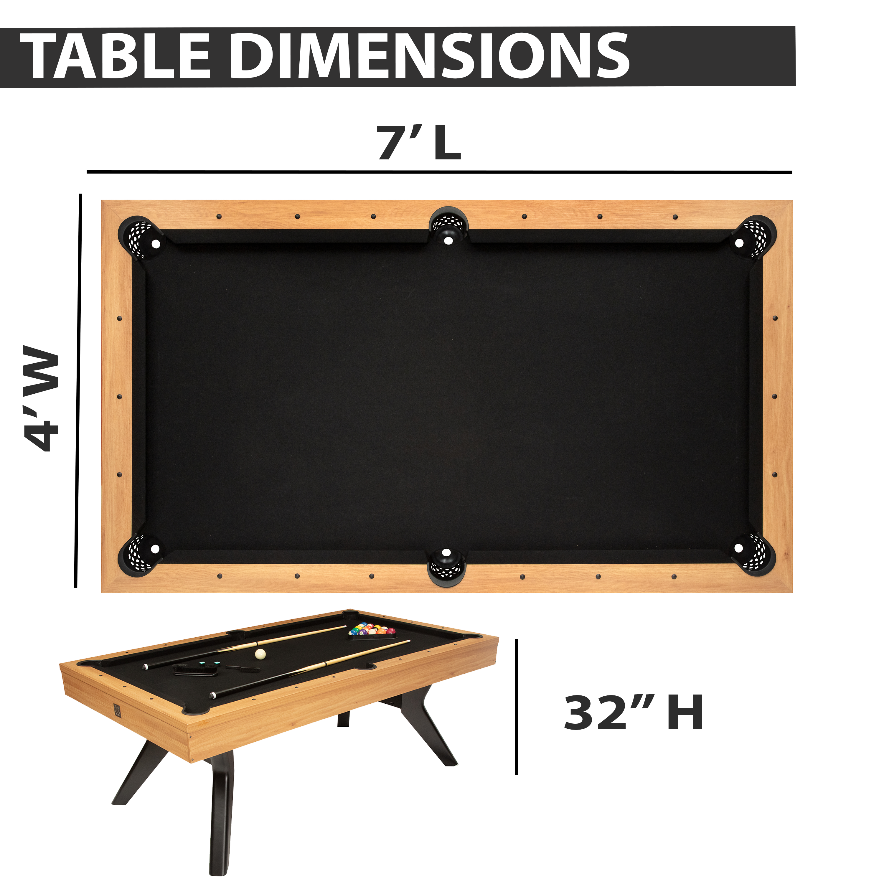 Rockford 7' Multi-Game Table - without Benches