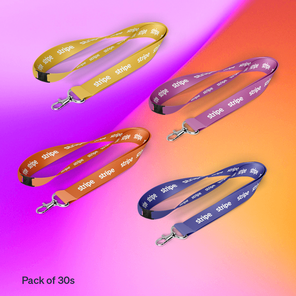 Stripe Coloured Lanyards - Pack of 20s