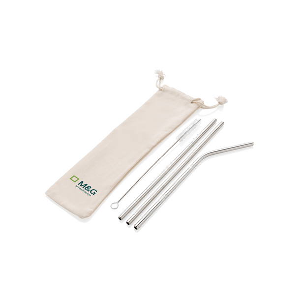 M&G Investments Metal Straw Set
