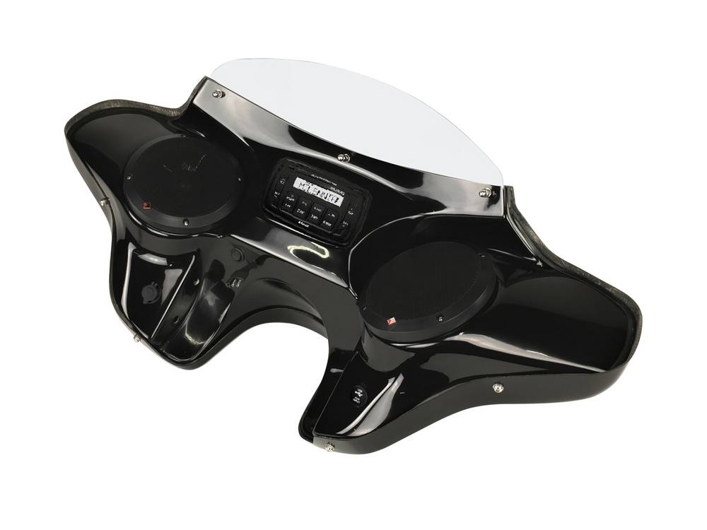 Harley Dyna Wide Glide Batwing Fairing with Speakers and Stereo System 177