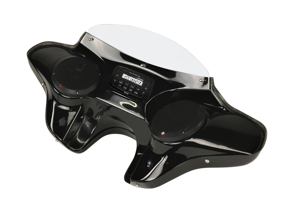 91 to 05 Harley Dyna Super Glide Batwing Fairing with Speakers and Stereo System 185