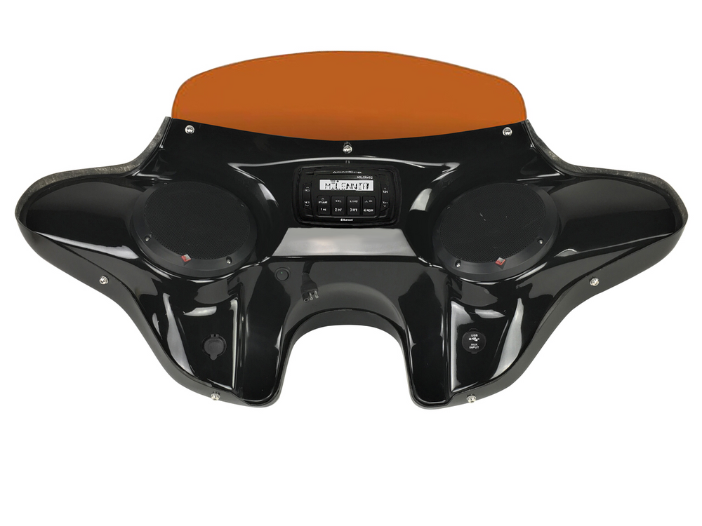 Harley Wide Glide and Breakout Batwing Fairing with Speakers and Stereo System 187