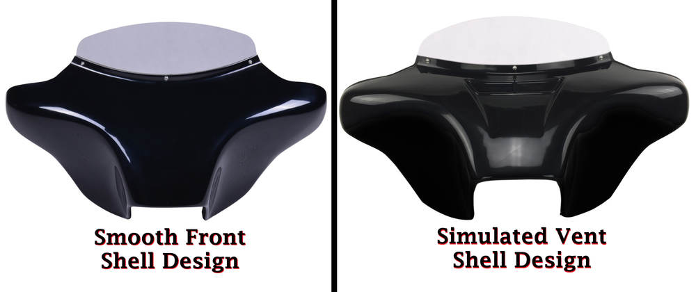 Smooth front and simulated vent shell design