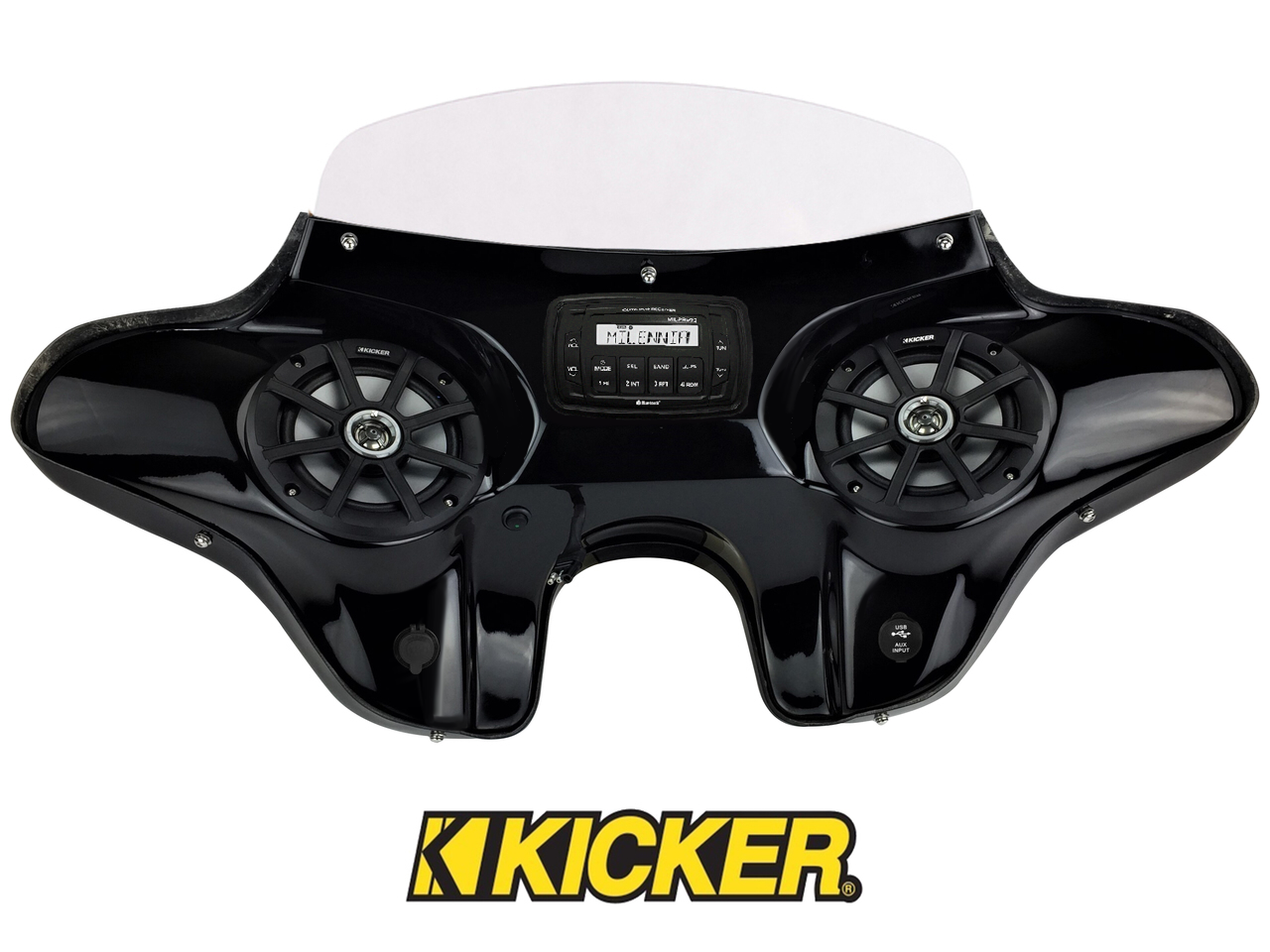 Harley Dyna Super Glide Custom Batwing Fairing Speakers/Stereo