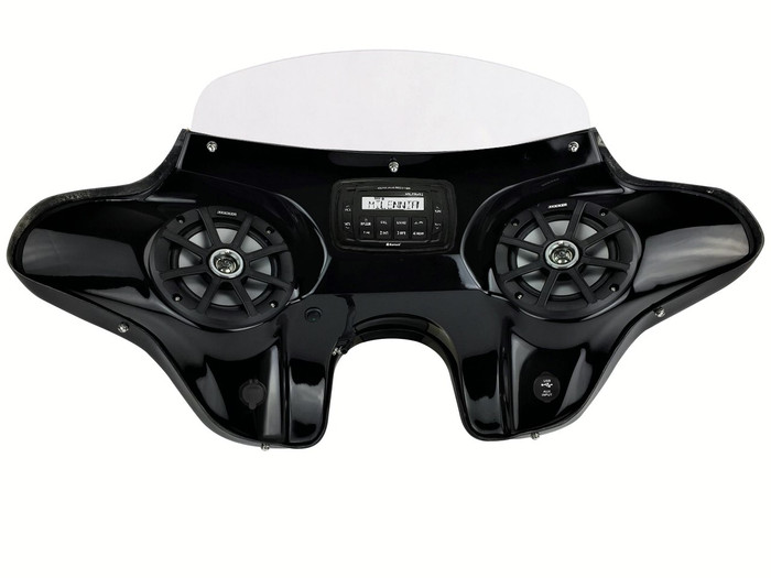 Harley Sportster Batwing Fairing with Speakers and Stereo System