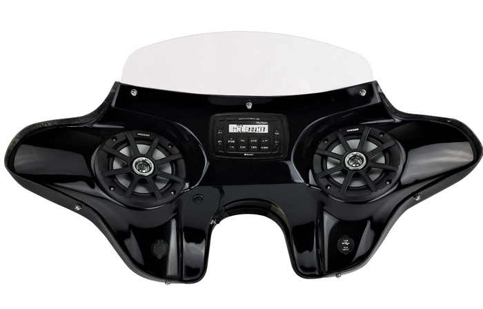Harley Davidson Dyna Super Glide Batwing Fairing with Speakers and Stereo System