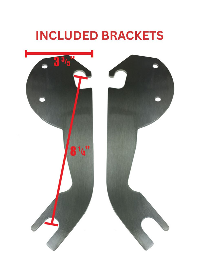 Present Harley Softail & Heritage Batwing Fairing Hardware with Measurements