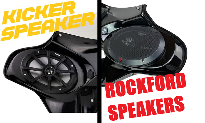 Suzuki Intruder VL 1500 LC Batwing Fairing with Kicker Speakers and Rockford speaker
