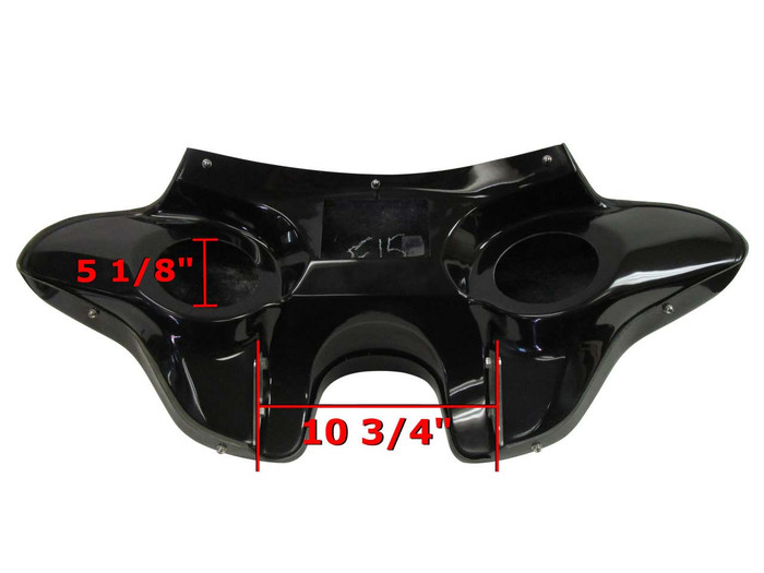 Super Glide Custom Batwing Fairing bracket width and speaker opening measure
