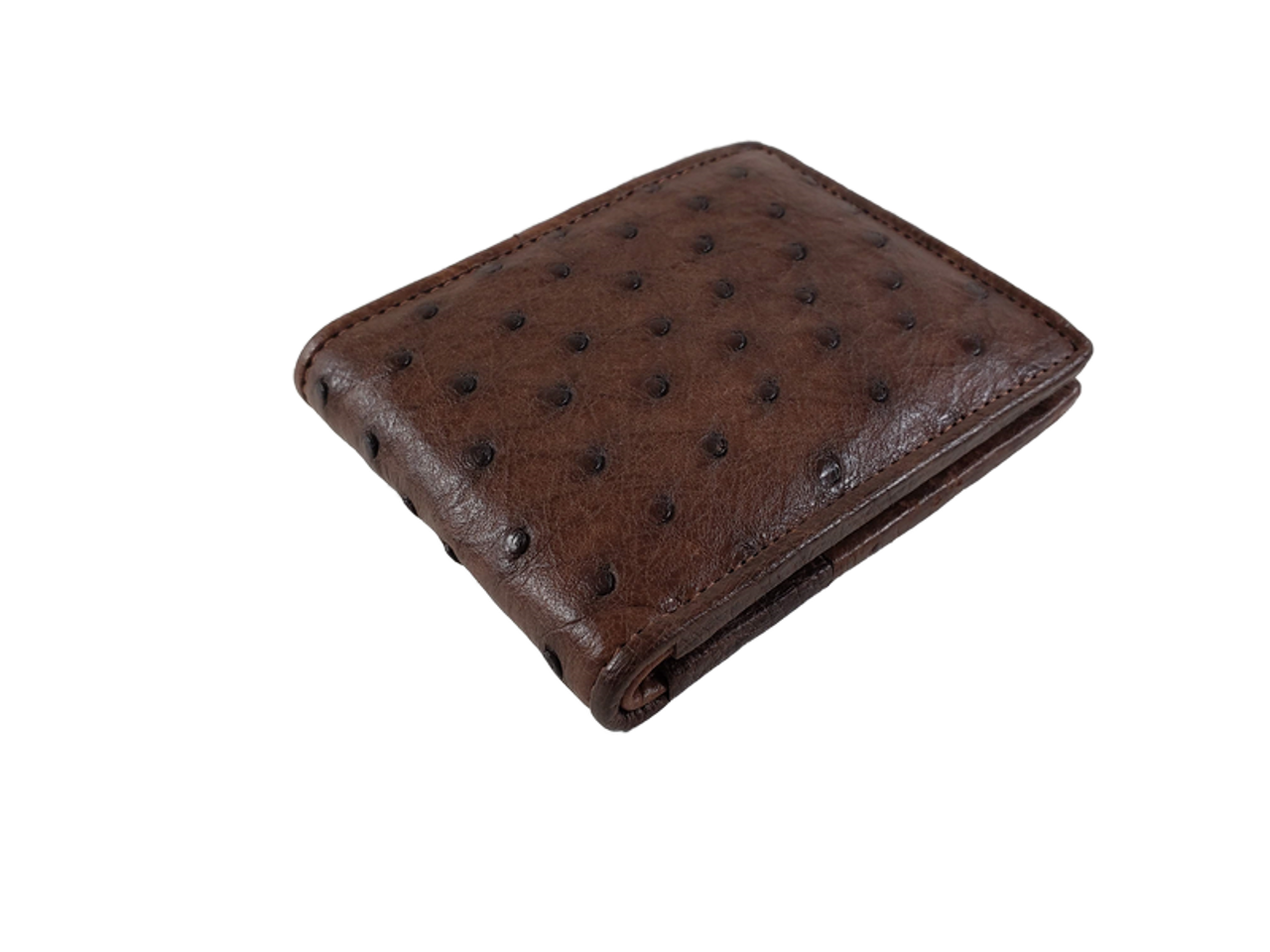 Light Brown Tan Ostrich Leather Wallet