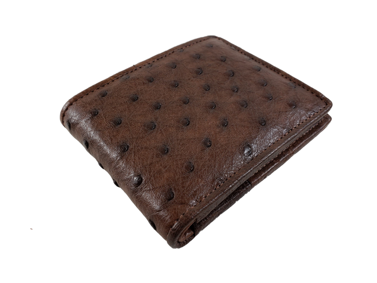 Dark Brown Ostrich Mens Wallet