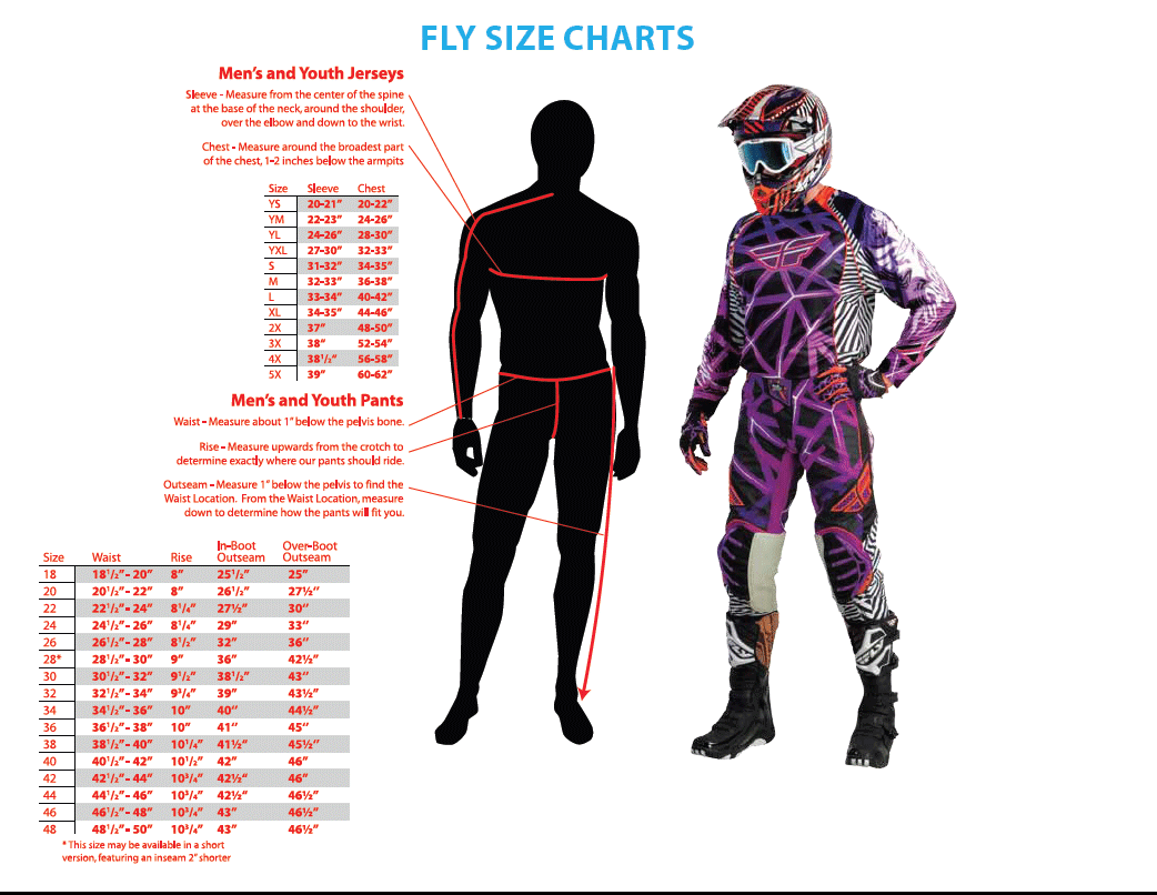 Fly Racing Size Chart