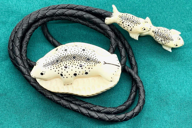 Ivory Baleen Bolo Tie with Ivory Tips *