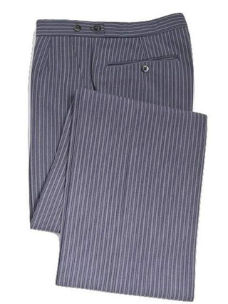 Ex-Hire Navy Stripe Morning Suit Trousers ALL SIZES - Tweedmans