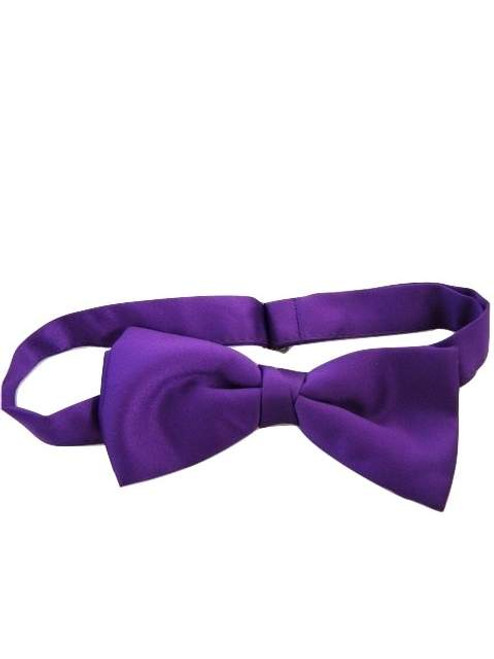 Purple satin bow tie