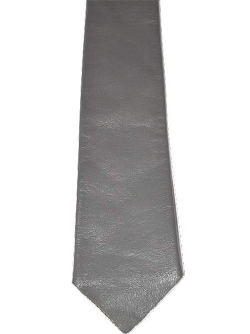 Grey leather tie