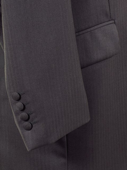 Lightweight Slate Grey Herringbone Wool Prince Edward Suit Jacket Ex ...