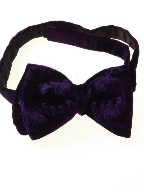 Purple velvet bow tie