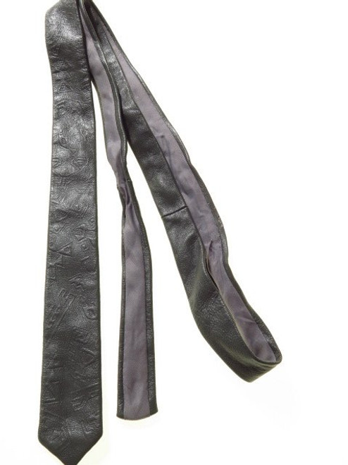 小物 Vintage leather narrow tie Leather Skinny Neck Tie, Vintage Necktie,gift for Men, for