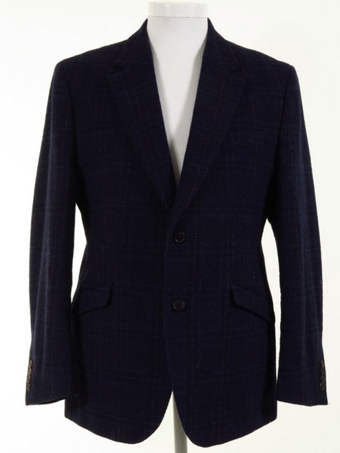 Navy Harris Tweed Jacket Slim Fit