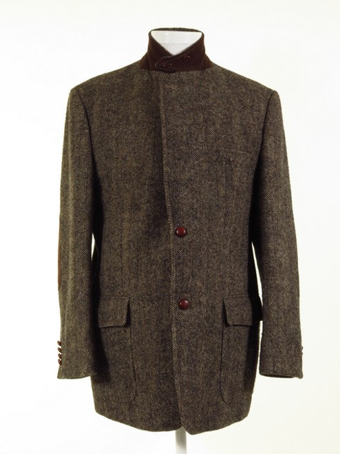 Barutti Harris Tweed Jacket Elbow Pads + Leather Orb Buttons