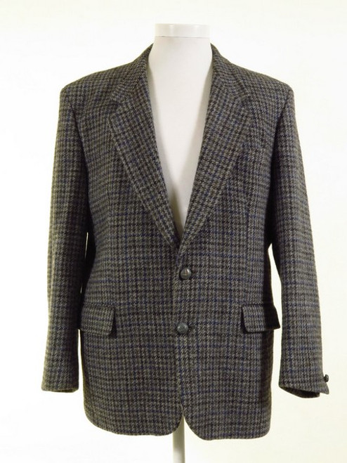 Vintage Harris Tweed Jacket Grey Blue