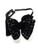 Large Self-Tie Velvet Bow Tie Black Silver