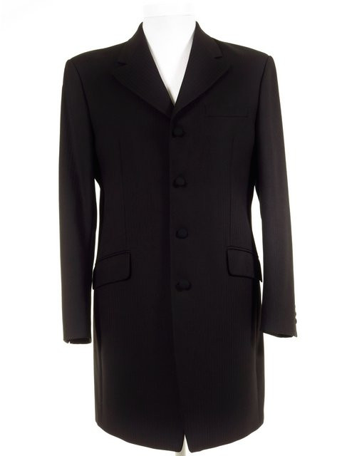 Black Herringbone Wool Prince Edward Wedding Suit Jacket Ex-Hire ...