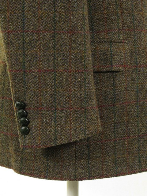 Men's Green Check Harris Tweed Jacket 42S - Tweedmans