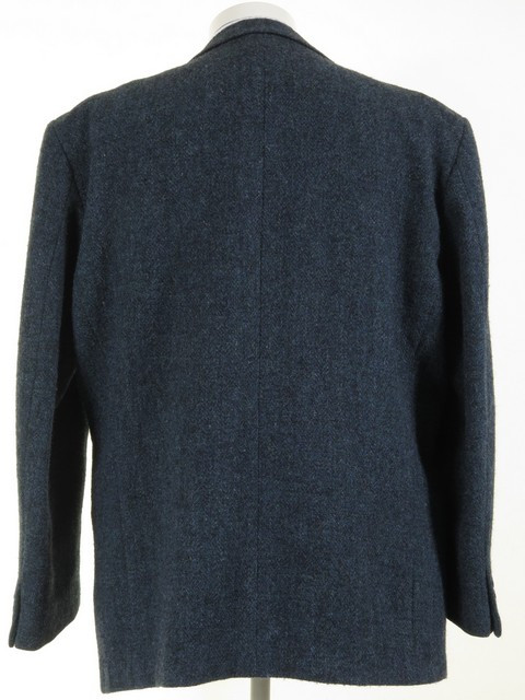 Men's Blue Harris Tweed Jacket 48S - Tweedmans