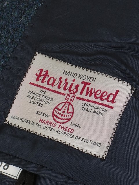 Men's Blue Harris Tweed Jacket 48S - Tweedmans