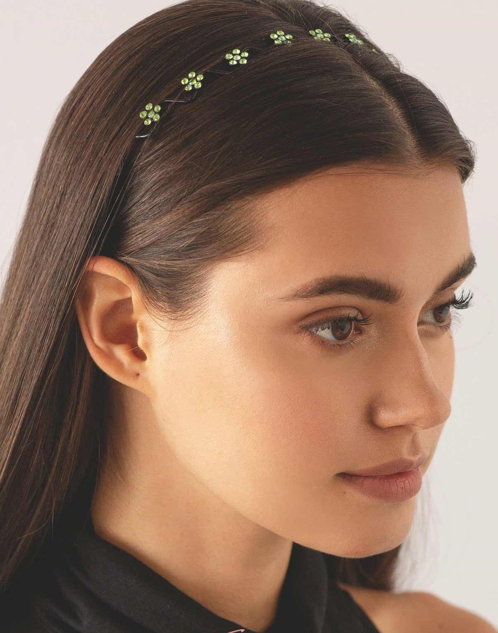 WAVY WIRE HEADBAND WITH CRYSTAL FLOWERS - Lulu Lala Style
