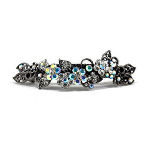 VINEYARD FLOWER VINTAGE CRYSTAL BARRETTE VINEYARD FLOWER VINTAGE CRYSTAL BARRETTE
