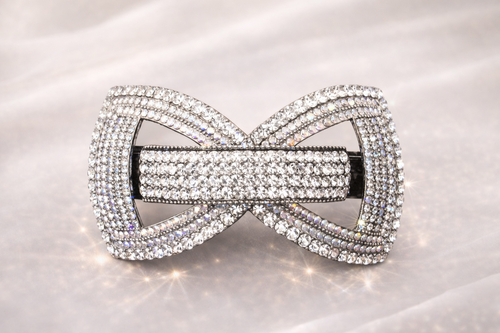 Celeste Bow Crystal Barrette