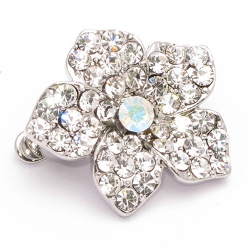 Crystal Flower Magnetic Barrette