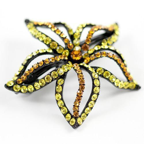 CRYSTAL STARFISH FLOWER BARRETTE