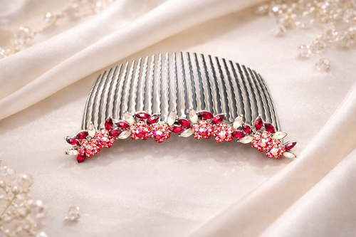 Rosette Bloom Crystal Hair Comb