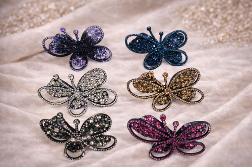 LumiFlutter Crystal Butterfly Barrette