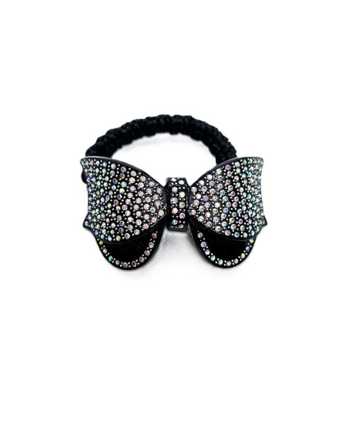 CRYSTAL BOW PONYTAIL HOLDER