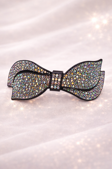 Luxe Bow Crystal Barrette