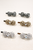 Aurora Bow Magnetic Crystal Barrette colour range: 6 bow barrettes in pairs (black, amber, clear)