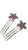 Star Crystal Mini Comb, mauve pair of star mini combs
