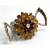 Lumière Bloom Crystal Hair Claw, amber/brown petal flower claw on white
