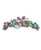 Ophelia Crystal Flower Hair Comb: teal/lilac/green floral comb on white