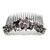 Ophelia Crystal Flower Hair Comb, grey/mauve-stone floral comb on white