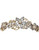 Ophelia Crystal Flower Hair Comb: clear-stone and white-bead floral comb with gold-tone metal on white