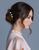 Crystal Dot Mini Hair Stick: three small clear crystal hair sticks worn in a low updo