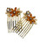 Crystal Garden Petite Hair Comb Set: pair of amber flower combs with gold-coloured teeth