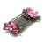 PAIR OF SMALL COMBS WITH FROSTED CRYSTAL FLOWER PATTERN